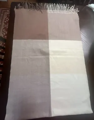 Cashmere - Firenze - Brown and Beige Colorblock Pattern Fringe Scarf thumbnail 3