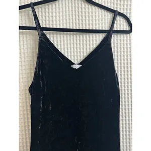 Leith Crushed Velvet Midi V Neck Flared Hem Black Cocktail Dress Extra Small thumbnail 3
