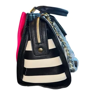 BETSEY JOHNSON Curtsy Stripe Structured Satchel BM19315 New with Tag MSRP $118 thumbnail 4