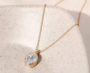 Diamonique Necklace Gold thumbnail 3