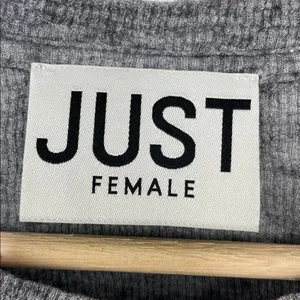 Just Female Heather Gray Long Sleeve Tee Wool Blend size Small thumbnail 9