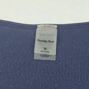SUNDAY BEST -779 Aritzia Delta Sinch Seamless‎ Long Sleeve Ribbed Dress Navy M thumbnail 4