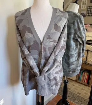 Lane Bryant Size 14/16 Gray Camo Sweater thumbnail 1