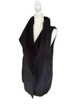 SUSINA Black Faux Suede Vest Size Medium NEW NWT thumbnail 2