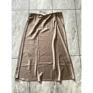 J. Crew Flawed Warm Boulder Beige Gwyneth Slip Skirt Knee Length Satin L thumbnail 4
