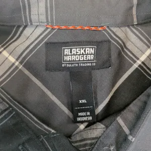 Alaskan Hardgear Duluth Midnight Sun Shirt 80732 XXL Black Gray Plaid Wool Blend thumbnail 6
