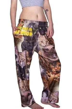 Lounge American Mills Brief Insanity You Had Me At Meow Pants Cat Pajamas XL thumbnail 1