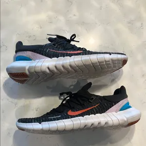 Black nike Athletic Shoes with orange, blue and purple back thumbnail 2
