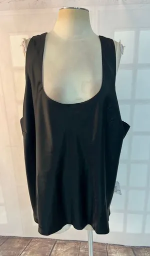 ASOS Design Curve NWT Black Satin Scoop Neck Sleeveless Cami Tank Top Size 26 thumbnail 1