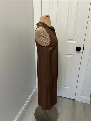 Nation Ltd Brown Satin Sleeveless Dress thumbnail 4