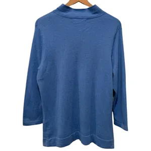 Jones New York 100% Cashmere Sweater Women L Blue Pullover V-Neck Preppy Casual thumbnail 2