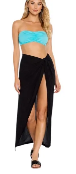 Aqua Swim Womens Black Sarong Beachwear Skirt Cover Up Size XS/S NWT thumbnail 1