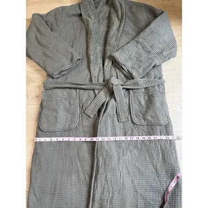 EUC Unisex Pottery Barn waffle weave resort robe Loden green size M thumbnail 5