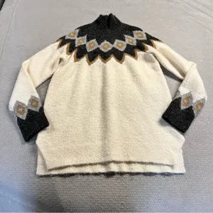 Abercrombie & Fitch Mock Neck Fairisle Fluffy Sweater XS GUC thumbnail 3