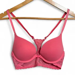 Victoria’s Secret Lacie Push-Up Front-Close Racerback Bra 32B Pink thumbnail 1