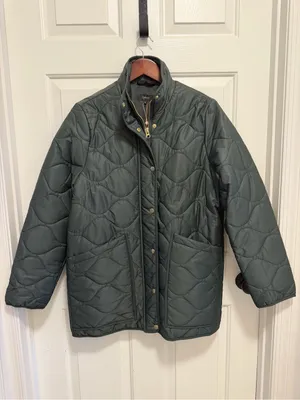 Quince Featherless Quilted Long Puffer Jacket Women’s Verdant Pine Size Medium thumbnail 3