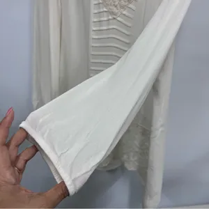 Maurices Cream Lace Detail Blouse size M sheer top embroidered hemline boho thumbnail 10