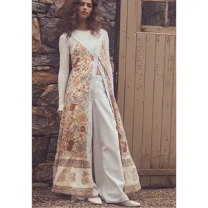 Free People Retro 70s Bohemian Block Print Snap Front Kelso Maxi Dress Large thumbnail 15