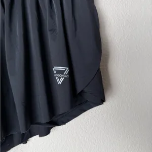 Lugongzi Women's‎ Small 2 in 1 Flowy Black Skort athletic thumbnail 2
