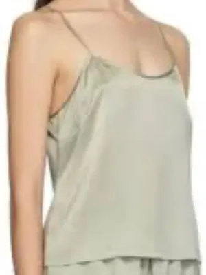 SKIMS Stretch Silk Sleep Tank Top in Green Talk thumbnail 6