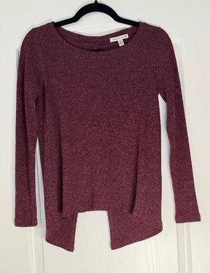 American Eagle Outfitters Maroon Knit Sweater, Small thumbnail 1