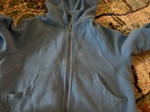 Lululemon light blue cropped full zip scuba thumbnail 3