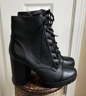 Women’s Ex press Black Grunge, Whimsigoth Lace-Up Ankle Boots thumbnail 1