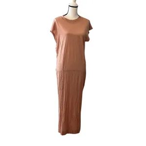 Free People FP Beach Mauve‎ Sleeveless Maxi Dress Side Slits Pockets Medium thumbnail 3