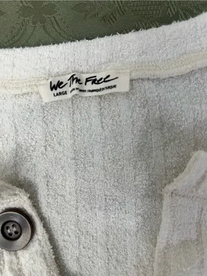 We The Free by free people Cream Ribbed Button-Front Long Sleeve Top thumbnail 5