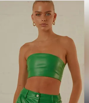 NWT PEPPERMAYO - Late Night Dance Crop Top - Jade Green size 8 thumbnail 3