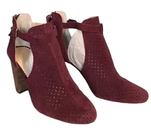 Crown Ivy Perforated Leather Burgundy Bootie(Size 9M) thumbnail 1