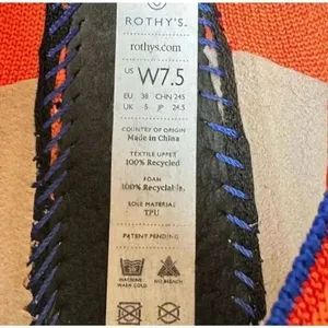 Rothy's Persimmon Marina Stripe Retired Women’s Round Toe Flats SZ 7.5 thumbnail 14
