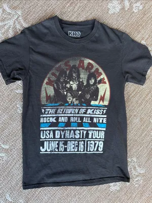 Kiss Black Vintage Tour Graphic Tee thumbnail 1