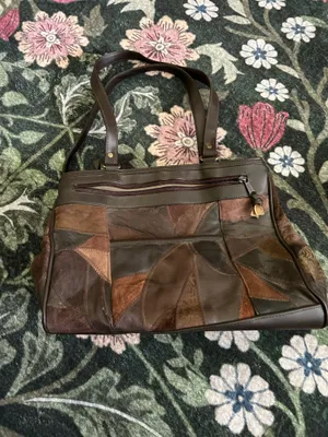 Leather patchwork purse Brown thumbnail 12
