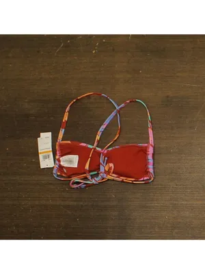 NWT Salt + Cove Juniors Sweetheart Bralette Bikini Swim Top 807140 Brown Multi S thumbnail 3