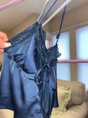 satin top Blue thumbnail 3