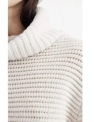 MADEWELL Burgundy Side-Button Turtleneck Sweater thumbnail 4