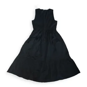 J. Crew Womens black smocked midi dress thumbnail 5