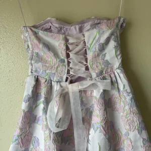 B. Right Coquette Pink Floral Lily Strapless Midi Dress Size Small thumbnail 6