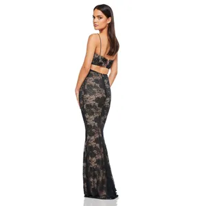 Nookie Heaven Black Lace Maxi Skirt NWT Size Small thumbnail 2