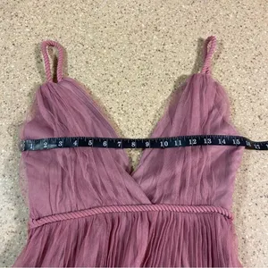NWOT Lulus Sweet Goddess Mauve Mesh Pleated Sleeveless Midi Dress thumbnail 7