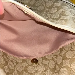 Coach Beige Signature Monogram Coated Canvas Crossbody/ Shoulder Bag thumbnail 8
