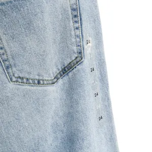 Pacsun Pacsun Low Rise Wide Leg Jeans Light Wash Silver Chain Belt Size 24 Baggy thumbnail 12