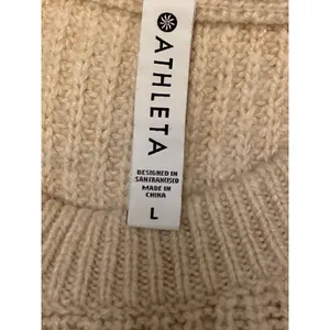 Athleta Hawthorn Textured Crew Sweater Women's Large Merino Wool Blend Coconut thumbnail 4