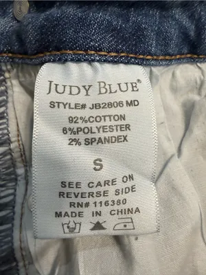 Judy Blue Dark Blue Distressed Denim Skort Size Small thumbnail 5
