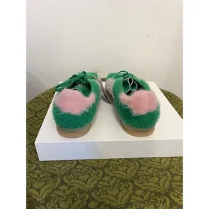 Adidas Gazelle Indoor W Green Pink Hairy Suede Fuzzy Sneakers JP8342 Womens 5.5 thumbnail 3