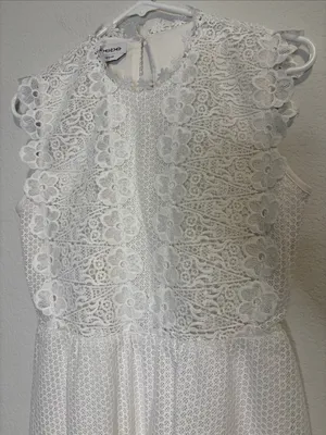 bebe white Lace Floral Sleeveless Dress 4 thumbnail 3