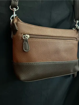 Stone Mountain Accessories Brown Two-Tone Leather Crossbody Bag thumbnail 12