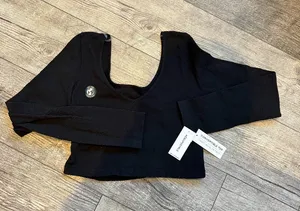 Aeropostale Convertible Top NWT Black Long Sleeves Crop Top Womens XL thumbnail 1