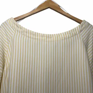 Maeve Anthropologie Clotille Off Shoulder Blouse Yellow Stripe Linen Blend Sz 14 thumbnail 7